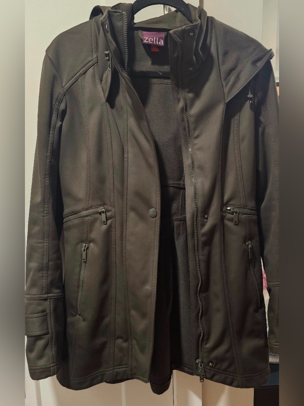 Zella Black Hooded Coat